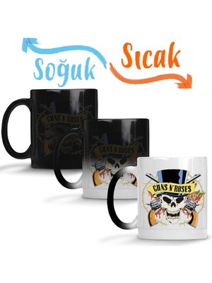Baskı Dükkanı Guns N' Roses Sihirli Kupa Bardak Porselen