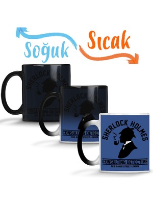 Baskı Dükkanı Sherlock Holmes 2 Sihirli Kupa Bardak Porselen