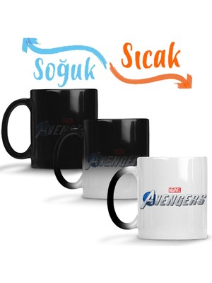 Baskı Dükkanı Marvel Avengers 09 Sihirli Kupa Bardak Porselen