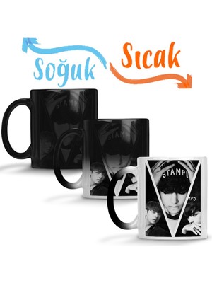Baskı Dükkanı Btsbangtan Sonyeondan Dark Kim Taehyung Sihirli Kupa Bardak Porselen