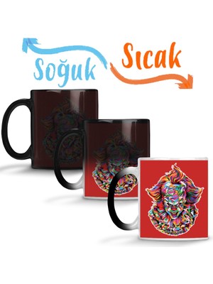 Baskı Dükkanı Pennywise The Colorful Version Sihirli Kupa Bardak Porselen