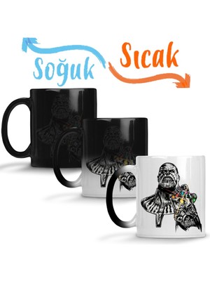 Baskı Dükkanı Thanos Infinity Gauntlet Avengers Infinity War Sihirli Kupa Bardak Porselen