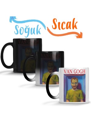 Baskı Dükkanı Vincent Van Gogh Sihirli Kupa Bardak Porselen