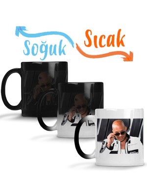 Baskı Dükkanı Vin Diesel Julinho Da Van Sihirli Kupa Bardak Porselen