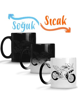 Baskı Dükkanı Yamaha Yzf R25 Sihirli Kupa Bardak Porselen