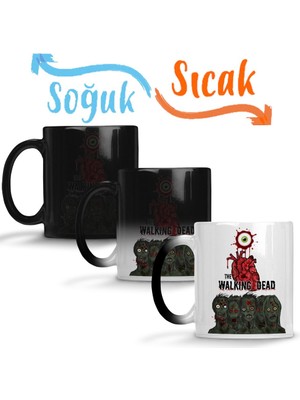 Baskı Dükkanı Zombie Love Sihirli Kupa Bardak Porselen