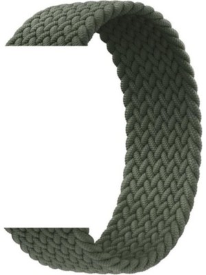 Bushco Store Apple Watch Uyumlu Kordon Kayış Bileklik Örgü Loop Asker Yeşil 42-44 mm M Beden