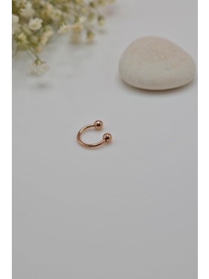 Sacce Scarves&Accessories 8 mm Rose Çelik Top Uçlu Piercing Septum Kıkırdak