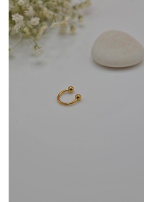 Sacce Scarves&Accessories 8 mm Gold Çelik Top Uçlu Piercing Septum Kıkırdak