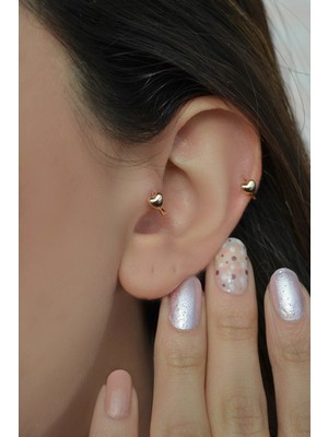 Sacce Scarves&Accessories Kalp Tragus Piercing Helix Kıkırdak Küpesi