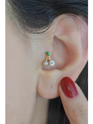 Sacce Scarves&Accessories Kiraz Halka Tragus Piercing Helix Kıkırdak Küpesi