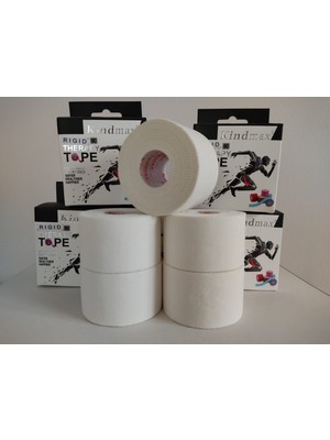 Kindmax Rigid Fiksasyon Yapışkanlı Sporcu Bandajı 3.7 cm x 10 M  Sports Therapy Tape 5'li Set (Pakette 5 Adet)
