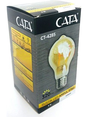 Cata 4W E27 2700K Amber Renk Rustik LED Ampul CT-4285