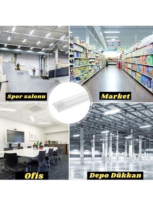 Kts Store 4 Adet 40W Floresan Yatay LED Bant Armatür Tavan Aydınlatma [120 cm LED Armatür]