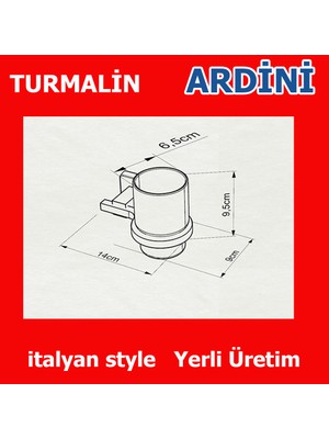 Ardini Turmalin Diş Fırçalık Siyah