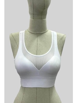 Emay Beyaz Emay 4027 Seamless Tül Pedli Toparlayıcı Sütyen Korse