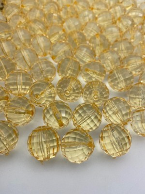 Hedef Bijuteri 22MM Krem Renk Dünya Model Akrilik Boncuk, Takı Çanta Yapım Boncuğu (100GR,~16 Adet)