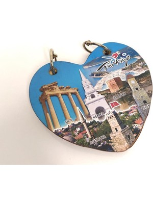 Kalpli Anı Hatıra Günlük Sevgilidefteri Sert Kapaklı Sarı Yapraklı Antalya Görselli 30 Yaprak