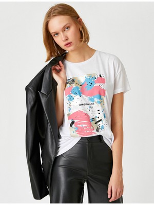 Koton Bisiklet Yaka Kısa Kollu Baskılı Tişört