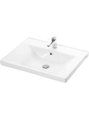 Özceden Yıldız 65CM  Komple Antrasit Gri Mat Renkli Mdf Alt Dolap ve Lavabo Taşı