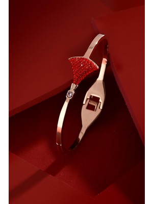 Frnch Kadın Çelik Figürlü Parıltılı Taşlı Bileklik FRJ10912-1012-R