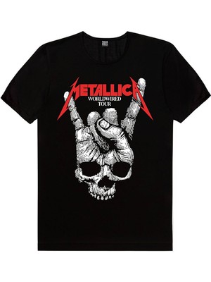 Rock&Roll Geometrik Geyik, Kuru El, Metallica Jack Logo Erkek 3'lü Eko Paket T-Shirt