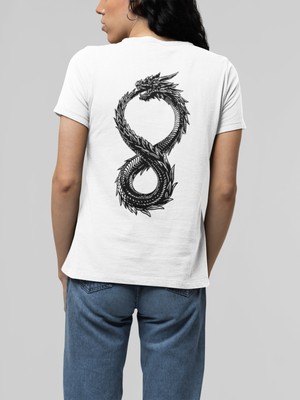 Grif Dragon Baskılı Kadın T-Shirt