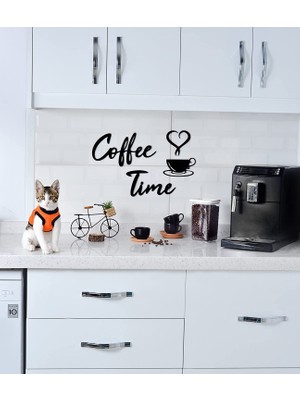 Evde Ucuz Coffee Time Ahşap Modern Kahve Mutfak Dekoru