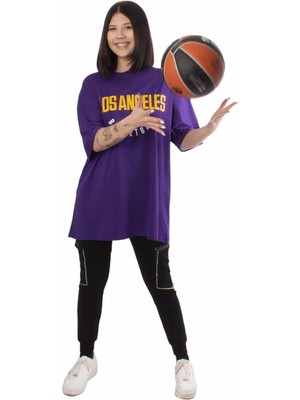T-35 Los Angeles Lakers Basketbol Mega Oversize Tişört