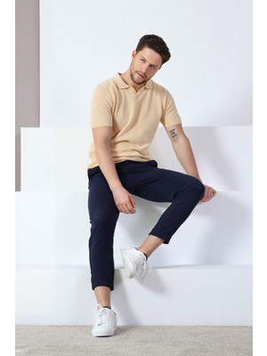 Ferraro Hardal/beyaz Kuşgözü Desenli Polo Yaka Erkek Triko T-Shirt