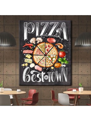 Voovart Pizza Posteri Dekoratif Kanvas Tablo - VOOV1688