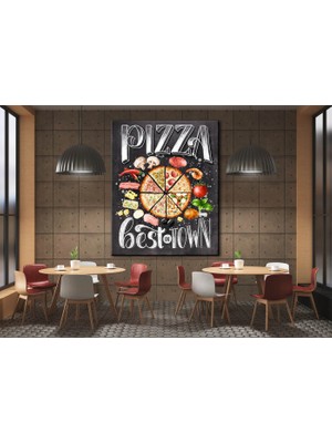 Voovart Pizza Posteri Dekoratif Kanvas Tablo - VOOV1688