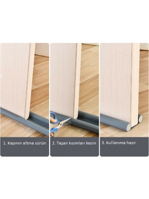 Ankaflex Çift Taraflı Kapı Altı Rüzgar Önleyici Isı Yalıtım Süngeri Siyah (10 Adet)