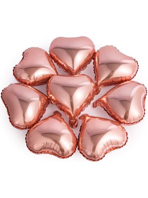Parti Sürprizi Rose Gold Kalp Mini Shape Folyo Balon 5 Adet