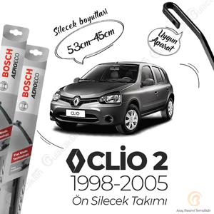 Renault Clio 2 Muz Silecek Takımı (1998-2005) Bosch Aeroeco