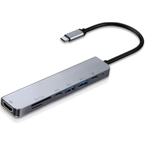 Lux Airsky 6 In 1 Sd USB Type-C Hub HDMI Girişli Macbook Çevirici