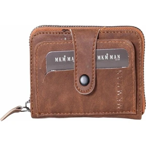 Taba Nubuk Deri Fermuarlı Unisex Kartlık Cüzdan