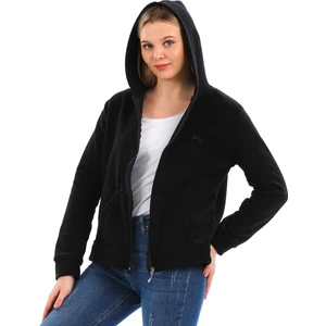 Kadın Polar Siyah SOFAL I Kapüşonlu Düz Desenli Rahat Kesim Ürün