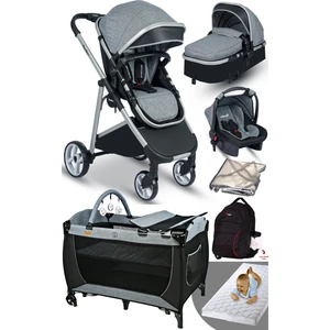 Rose Mose Yeni Doğan Set 8 In 1 Rose Mose 605 Travel Sistem Bebek Arabası + Baby Home 560 Bebek Oyun Parkı Yatak Beşik