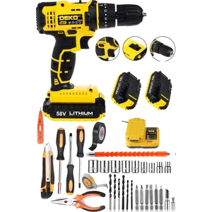 Germany Hybrid Motor 58V Panasonic Çift Akü Darbeli Şarjlı Matkap Seti + 30 Parça Usta Seti