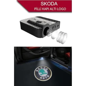 Skoda Kapı Altı Logo Lamba Pilli Sensörlü Kolay Montaj