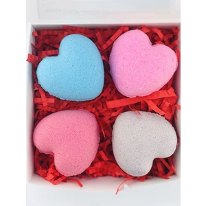 Super Bath Bomb Banyo Bombası, Banyo Topu, Nem Topu Kalp Şekli 4 Adet