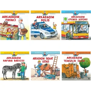 Dünyayı Öğreniyorum 6 Kitaplık Set 2 (Arkadaşım Temizlik Işçisi-Arkadaşım Inşaat Ustası-Arkadaşım Hayvan Bakıcısı-Arkadaşım Otobüs Şoförü-Arkadaşım Polis-Arkadaşım Fırıncı)