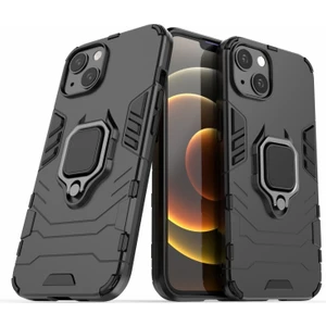 Apple iPhone 13 Için 2'si 1 Arada Düşmeye Dayanıklı Standlı Pc + Tpu Hibrit Kılıf - Siyah (Yurt Dışından)