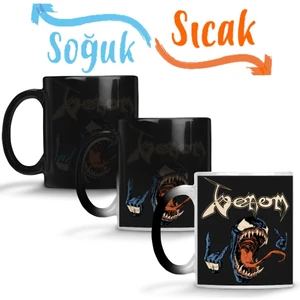 Baskı Dükkanı Venom Metalhead Sihirli Kupa Bardak Porselen