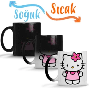 Baskı Dükkanı Gatinha Kitty Hello Kitty Sihirli Kupa Bardak Porselen