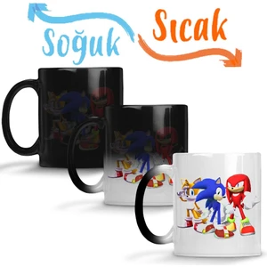 Baskı Dükkanı Knuckles Sonic Chaos Sihirli Kupa Bardak Porselen