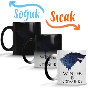 Baskı Dükkanı Stark Logo Game Of Thrones Sihirli Kupa Bardak Porselen