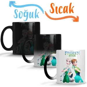 Baskı Dükkanı Elsa Anna Frozen Fever Olaf Sihirli Kupa Bardak Porselen