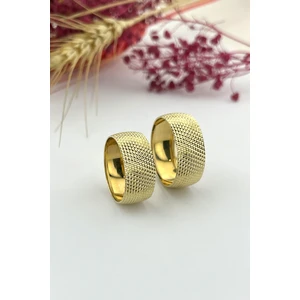 Onseva Kuyumculuk Tam Tur Noktalı Alyans, 8 mm Alyans, Düz Taşsız Alyans, Çizilmeyen, 8 Milim